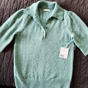 LC Lauren Conrad Mint V-Neck Sweater